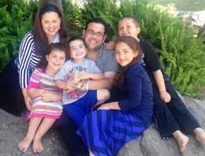 The Kaplan family (from left): Sharona, Rivky, Yakir,  Rabbi Aryeh, Shalva and Barak. 