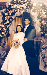 Wedding photo of Rabbi Aryeh Kaplan and Sharona Saltzman,  New Jersey NCSY/Etz Chaim Region, December 24, 2000 