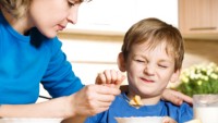 Patient mother and naughty son