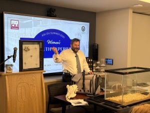 OU Kosher Rabbinic Coordinator and Bird Expert Rabbi Chaim Loike explained the process of identifying kosher eggs and fowl.