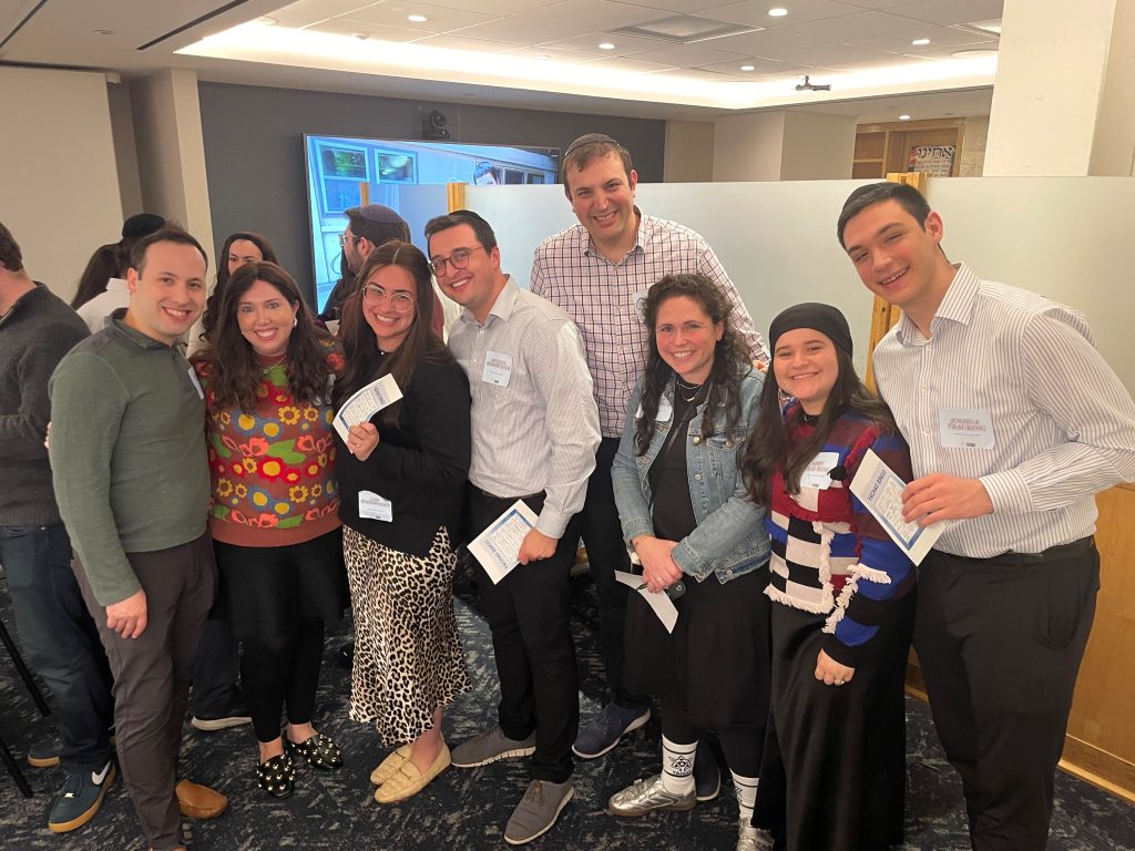 L to r, at the Met at Yachad dinner: Moishy and Esti Winter; Lani and Betzalel Rosenwasser; Michael and Alyse Applebaum; and Abby and Josh Trauring.