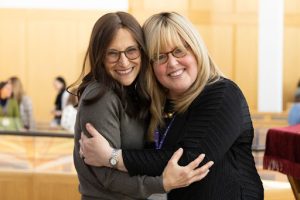 Nach Yomi participant Jennifer Airley, and OU Women’s Initiative Founding Director Rebbetzin Dr. Adina Shmidman, at the 2024 Nach Yomi Siyum in Jerusalem