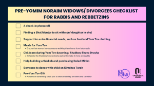 Checklist for Rabbis and Rebbetzins for Yom Tov