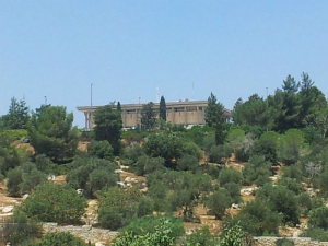 The Knesset and the lush gardens surrounding it